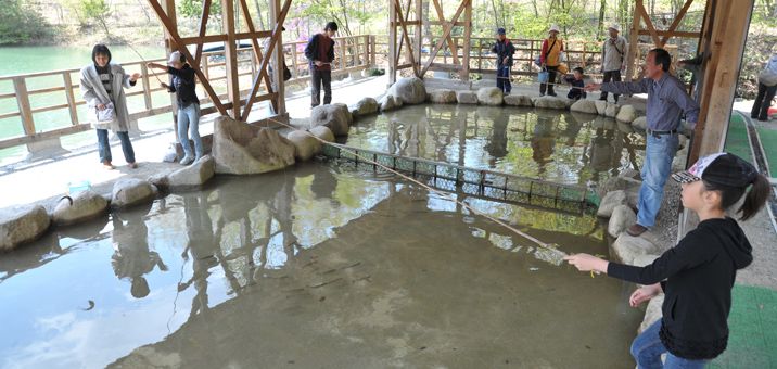 しい茸園有馬富士の釣り堀写真