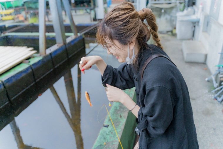 釣り堀でデート