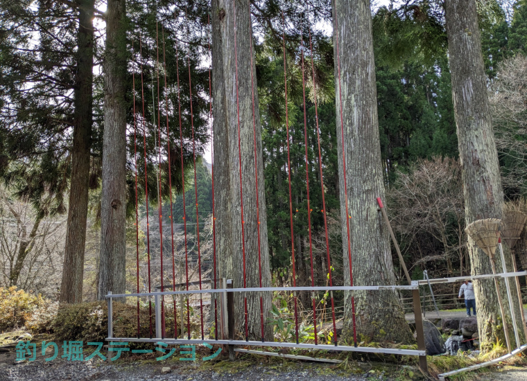 広島県「つり堀亭にしむら」で借りる4メートル近くある竿